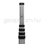 teleszkópikus alumímium szintezőléc, 5 m, elől E és mm skálás