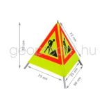 Figyelmeztető neonsárga fényvisszaverő piramis, 70 cm, Munkavégzés