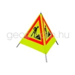 Figyelmeztető neonsárga fényvisszaverő piramis, 90 cm, Munkavégzés