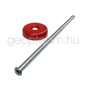 Kupola fejű acél határkőjel 500mm szárral, piros fejjel