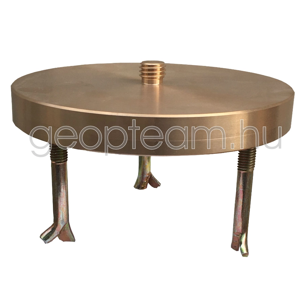 sárgaréz beépíthető pillértalp, ?160mmx20mm, saját szárral