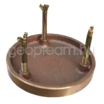 sárgaréz beépíthető pillértalp, ?160mmx20mm, saját szárral